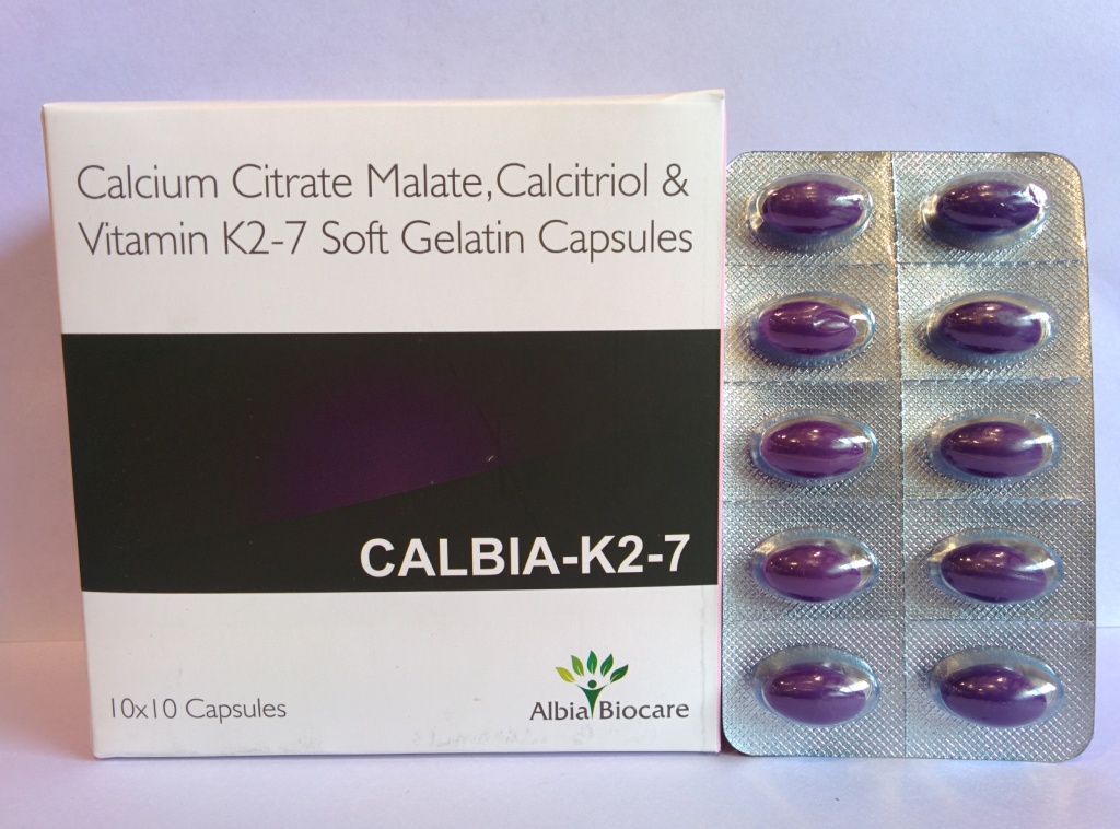 CALBIA-K2-7 SOFTGEL | Calcium Citrate Maleate 500mg + Calcitriol 0.25mcg + Vitamin K2-7 50 mcg 